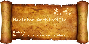 Marinkor Archibáld névjegykártya